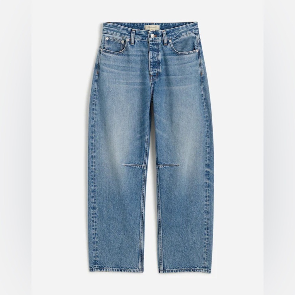 Madewell Jeans The Curvy Darted Barrel-Leg Jean Rigid Denim Dobbins Wash Sz 29